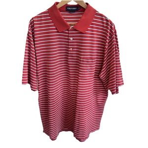 VTG Polo Golf Ralph Lauren Pima Cotton Shirt Pink Striped Men's Sz XL Preppy y2k
